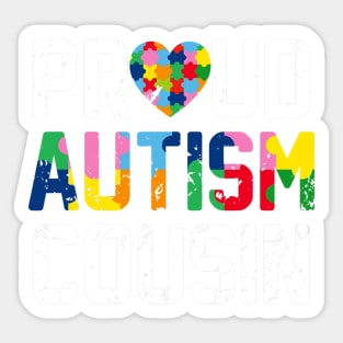 Proud Autism Cousin Costume Autism Awareness Month Sticker